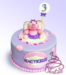 Детский торт  "Розовый слоненок" 